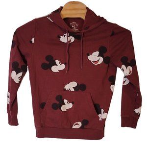 Disney Mickey Mouse All Over‎ Print Hooded Sweatshirt Size Small Women's Hoodie